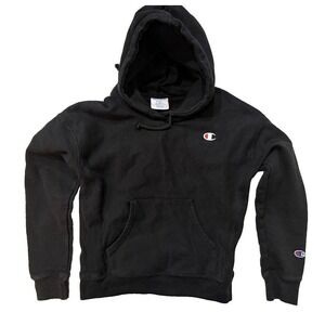 Vintage 90s Champion Reverse Weave Hoodie Men Small Black Embroidered Logo